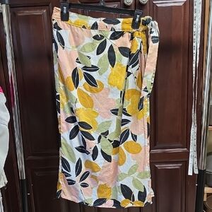 Rachel Zoe Linen Wrap Skirt